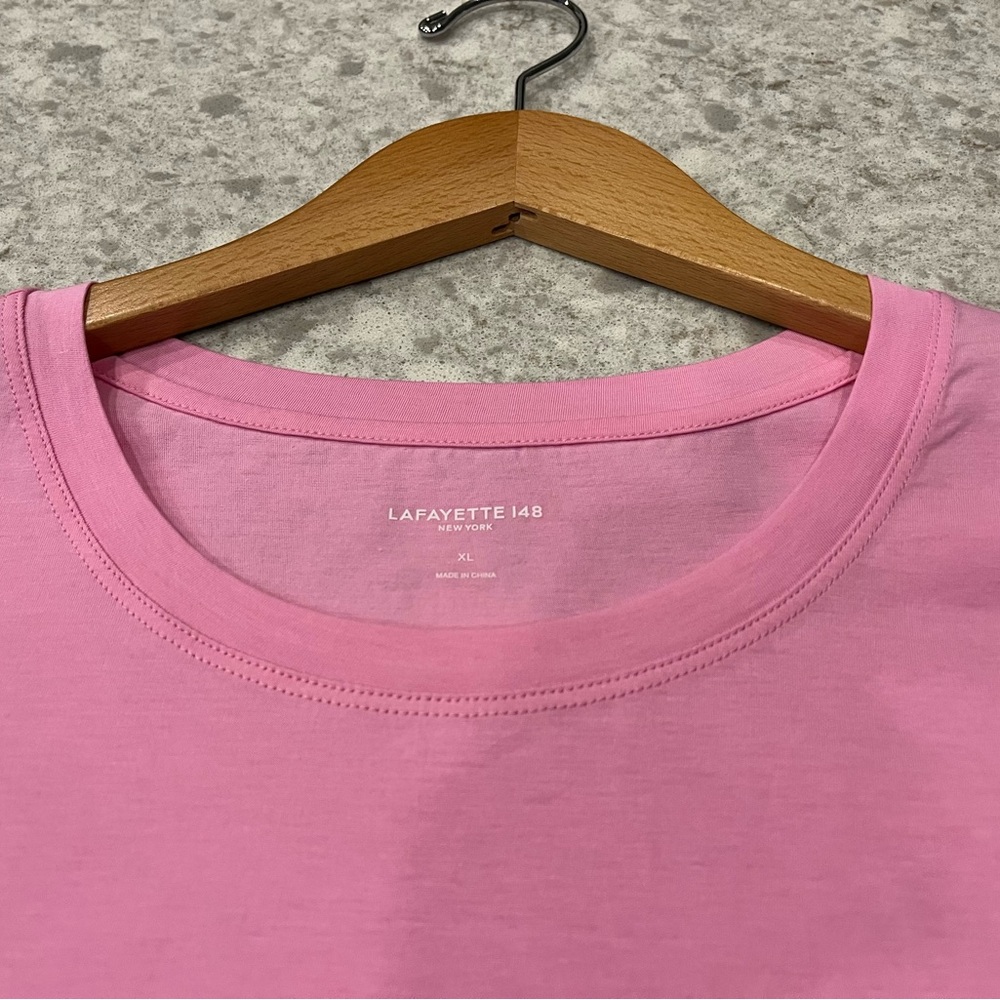 New with Tags - Lafayette 148 NY- Modern Tee, Size XL, Color: Pink Madder